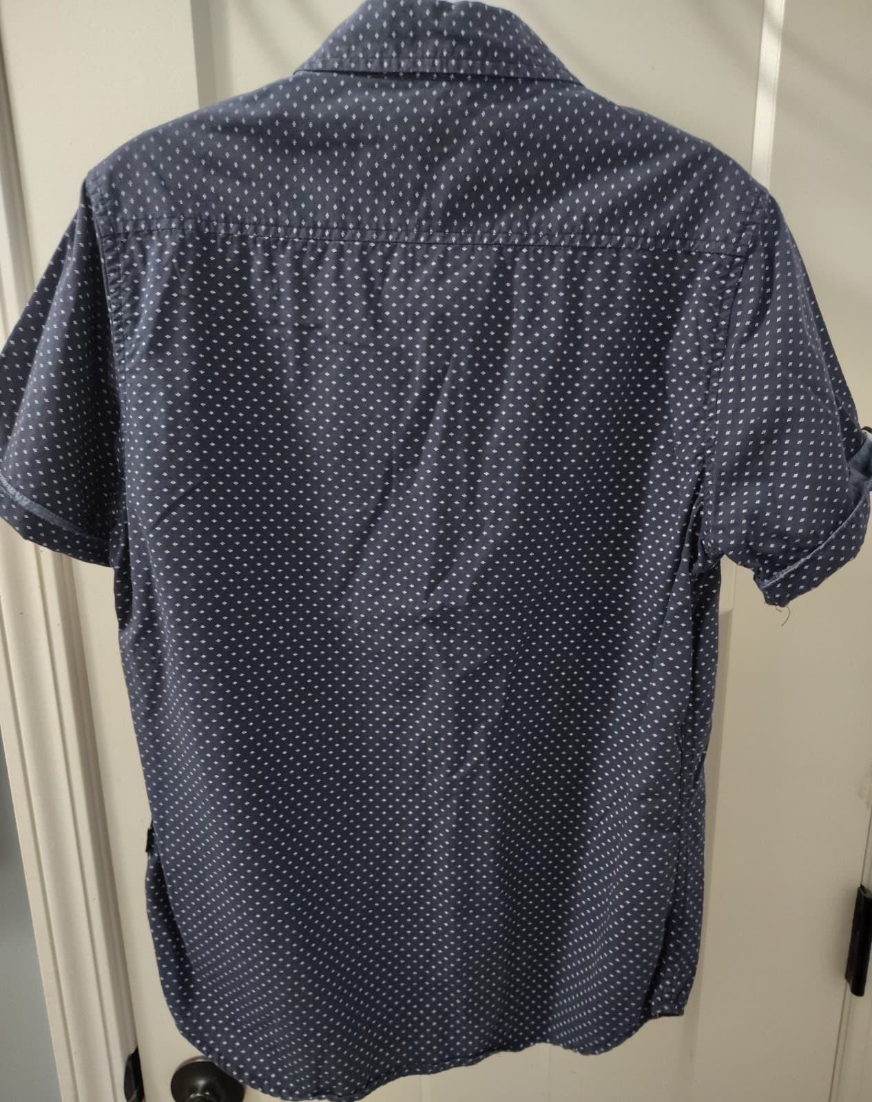 Aeropostale Mens Button Up Dress Shirt, Mens Small, Blue And White Polka Dot - Thumbnail 2
