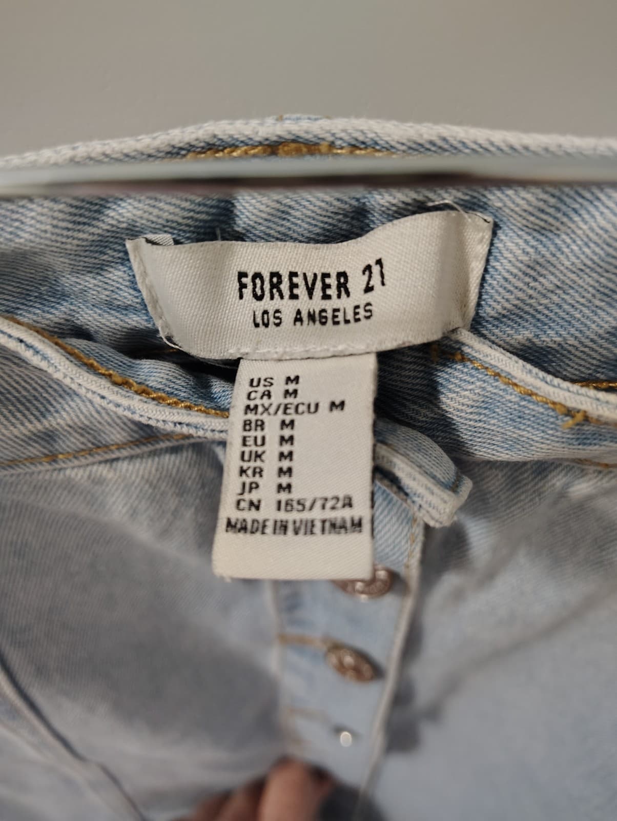 Forever 21 Mini Skirt Womens Size Medium Blue Denim Cotton Light Wash Button Up - Thumbnail 7