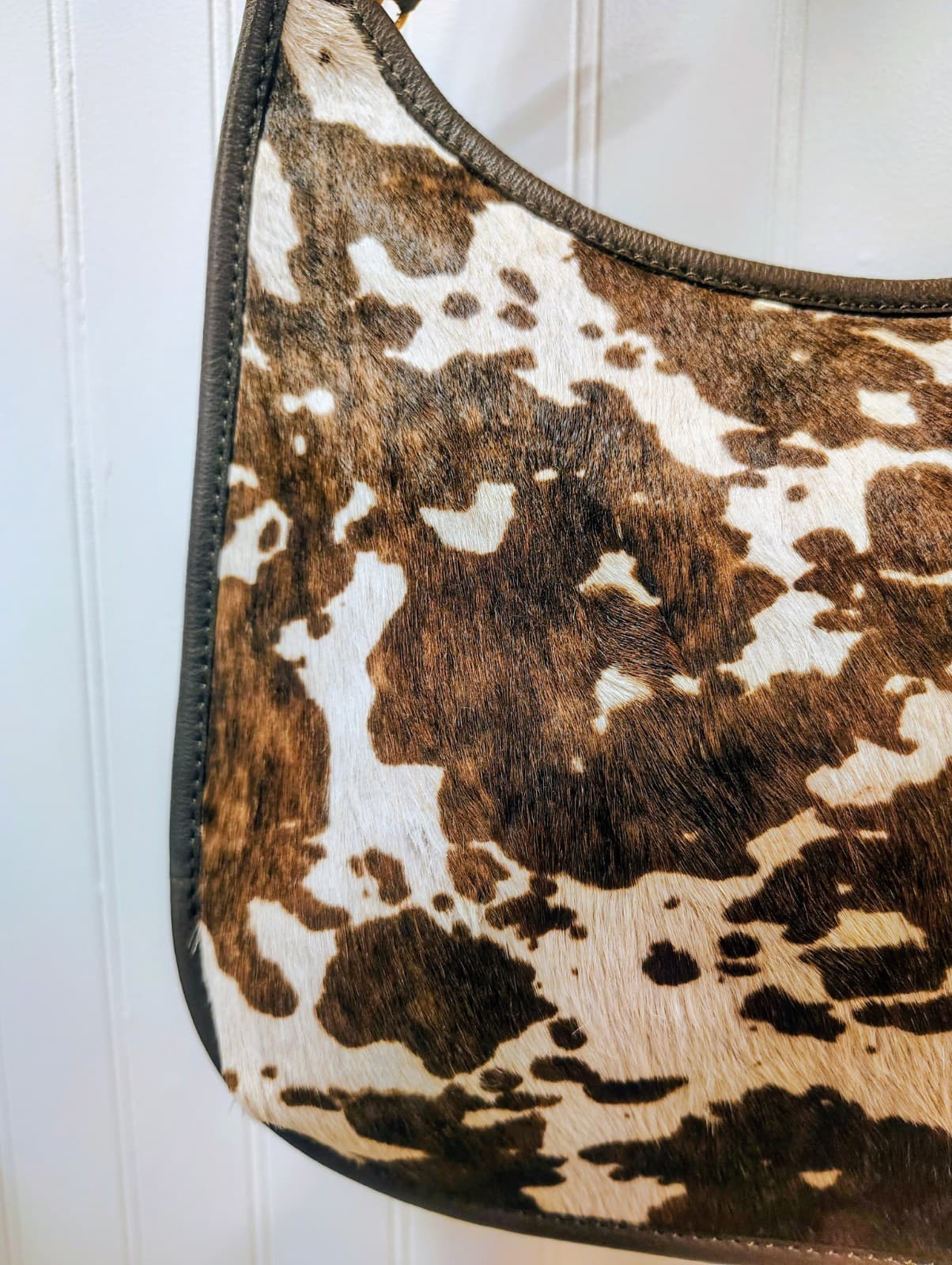 Margot New York Black Leather Hobo Bag With Cowhide NWT, $178 - Thumbnail 7