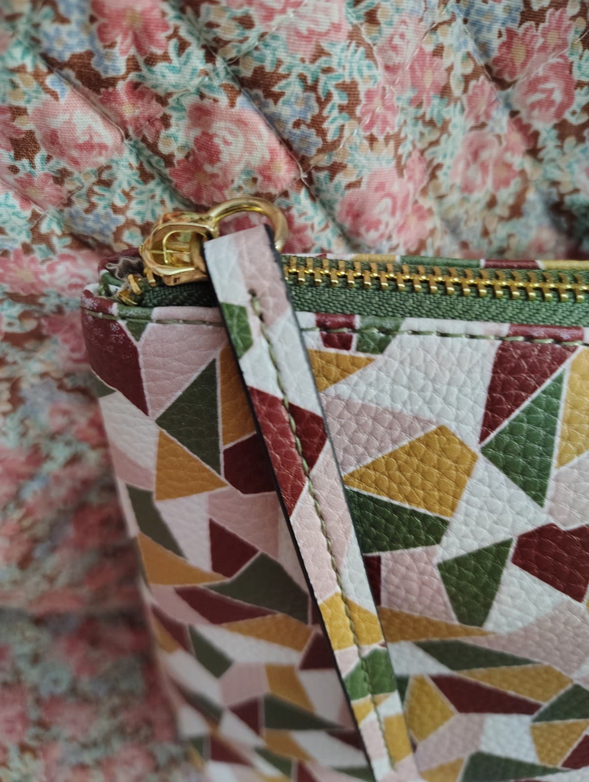 Steve Madden Geometric Pattern Faux Leather Makeup Bag - Thumbnail 13