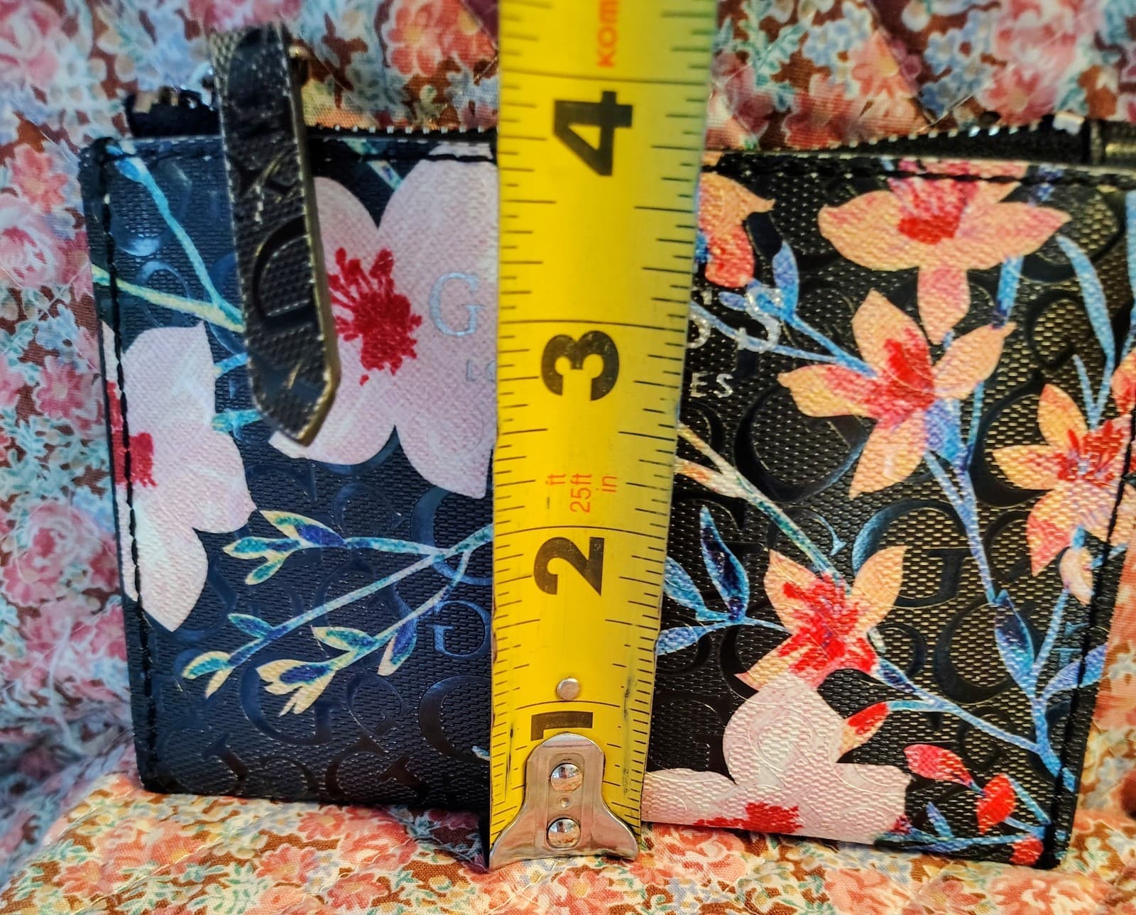 Guess Black Floral Wallet - Thumbnail 7