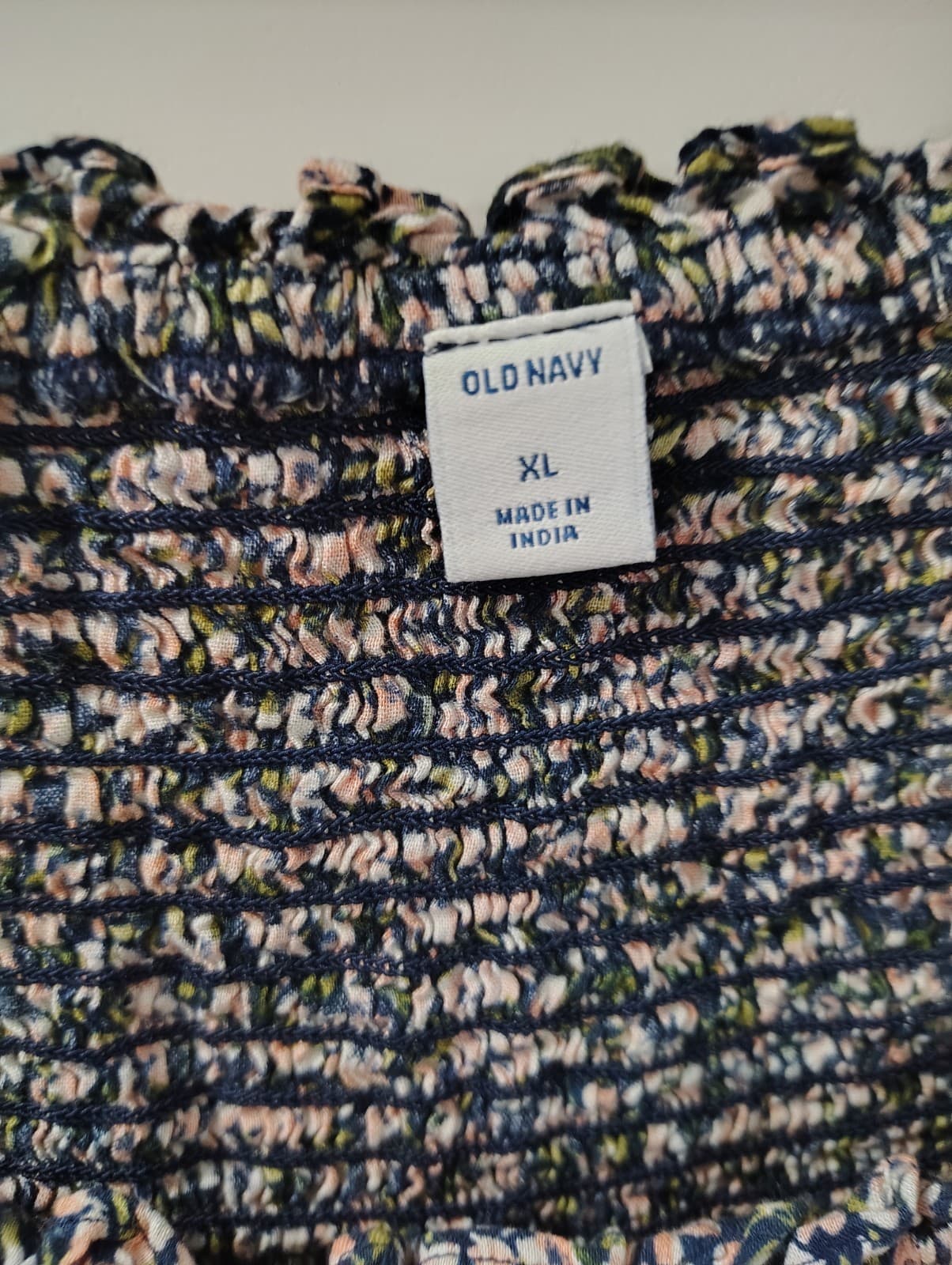 Old Navy Floral-Print Smocked Off-the-Shoulder Top Navy Floral, XL - Thumbnail 2