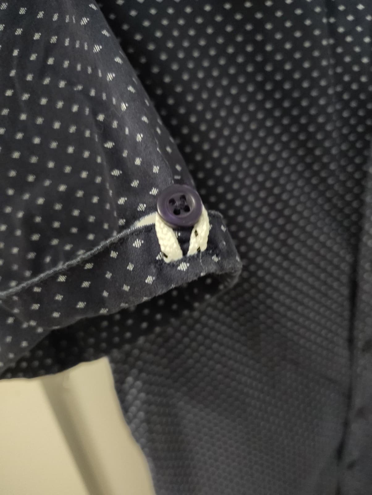 Aeropostale Mens Button Up Dress Shirt, Mens Small, Blue And White Polka Dot - Thumbnail 6