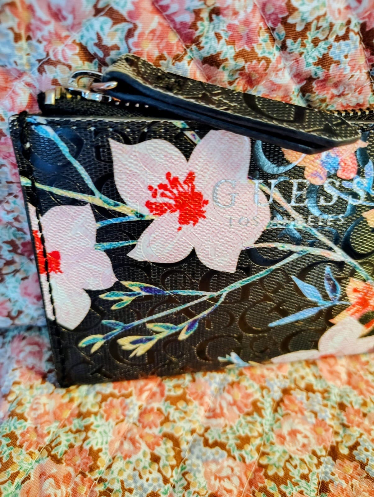 Guess Black Floral Wallet - Thumbnail 2