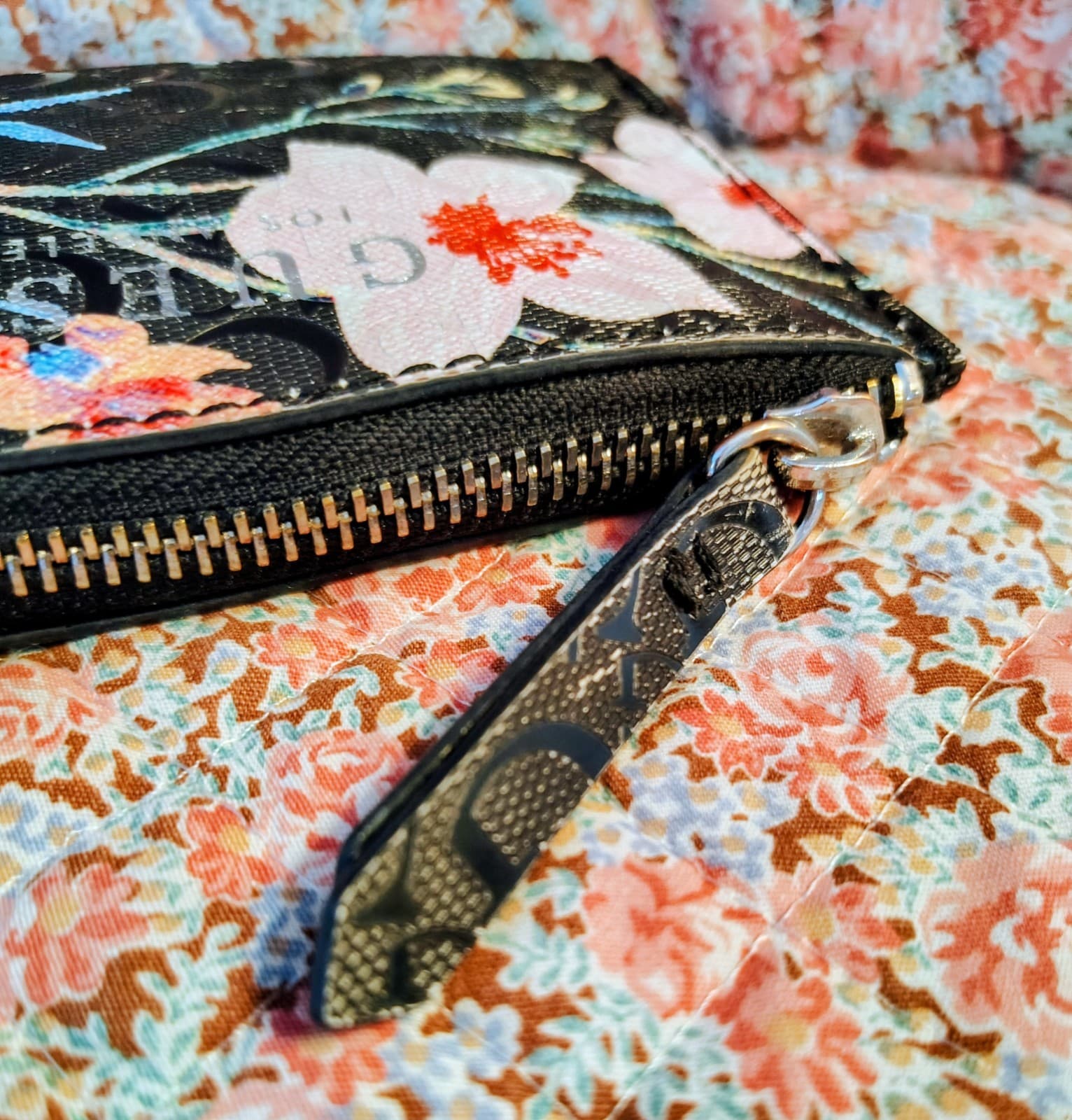 Guess Black Floral Wallet - Thumbnail 5