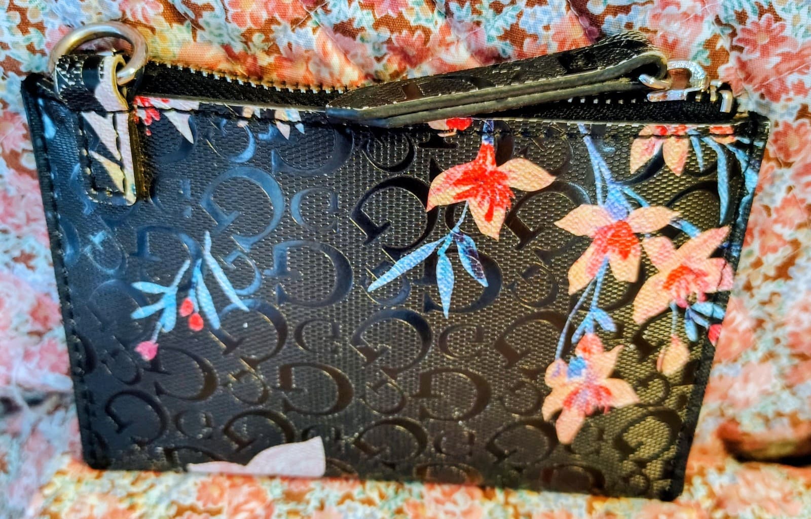 Guess Black Floral Wallet - Thumbnail 4