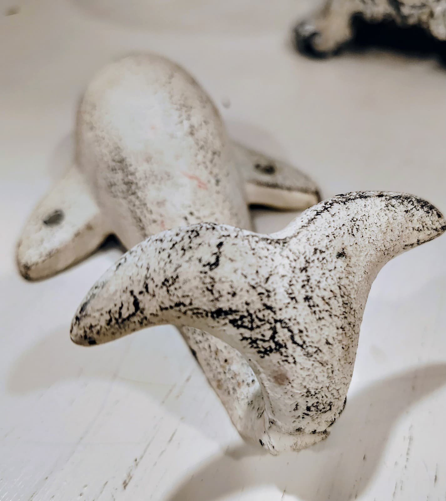 NWOT Cast Iron White Dolphin Towel Clothes Hook - Thumbnail 6