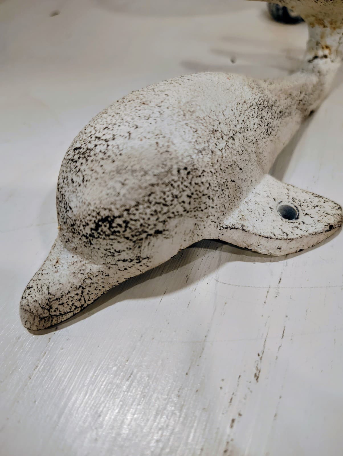 NWOT Cast Iron White Dolphin Towel Clothes Hook - Thumbnail 7