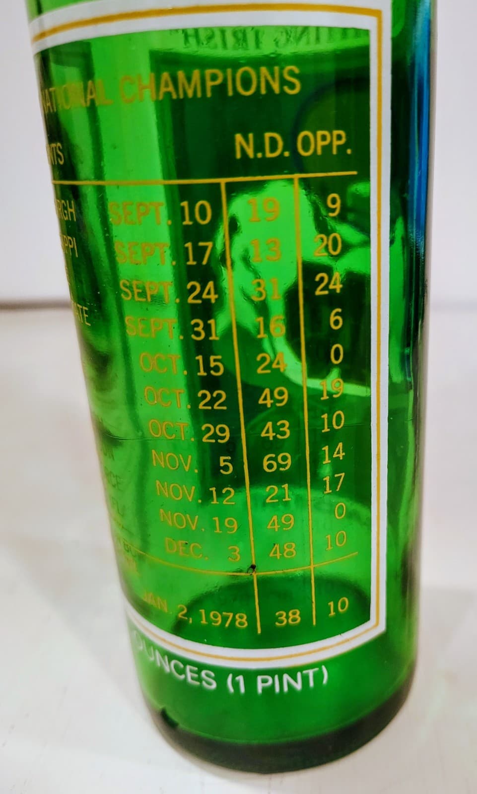 VINTAGE 1977 NOTRE DAME 7UP BOTTLE NATIONAL CHAMPS - Thumbnail 6