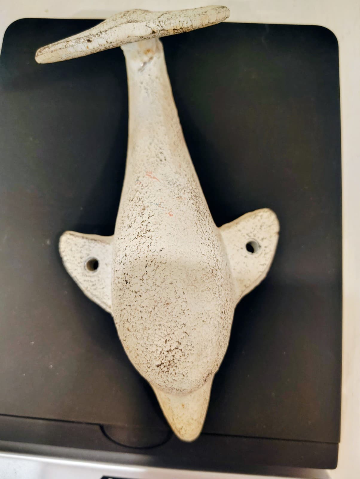 NWOT Cast Iron White Dolphin Towel Clothes Hook - Thumbnail 5