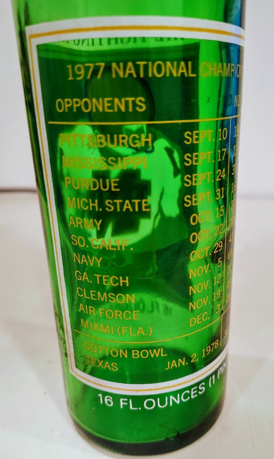 VINTAGE 1977 NOTRE DAME 7UP BOTTLE NATIONAL CHAMPS - Thumbnail 5