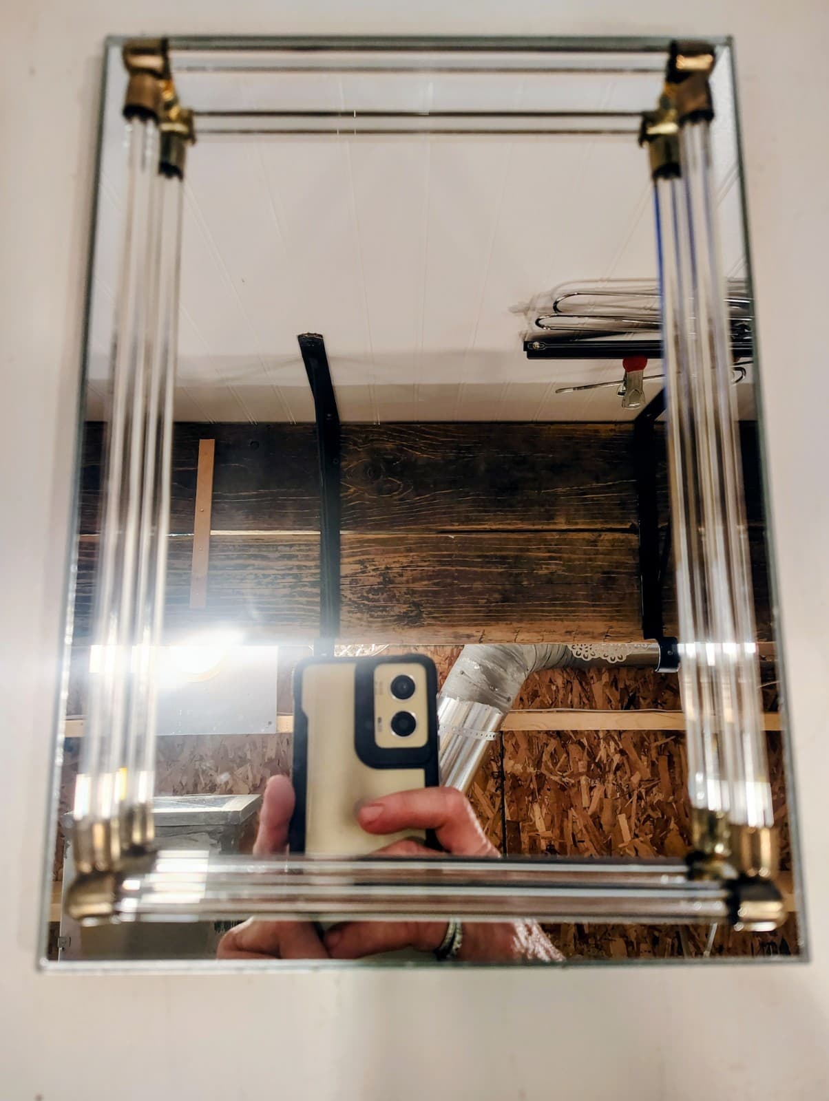Vintage 1980s Glass Mirror Vanity Tray EUC - Thumbnail 5