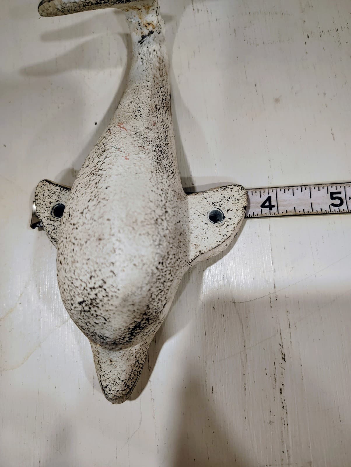 NWOT Cast Iron White Dolphin Towel Clothes Hook - Thumbnail 2