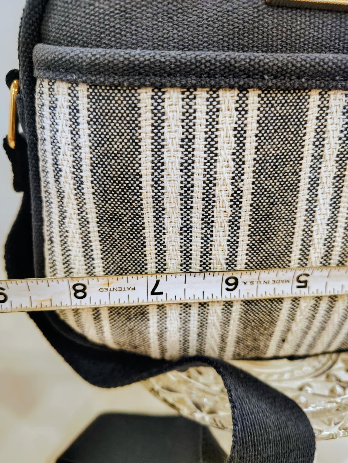 Sincerely Jules Striped Canvas Crossbody NWT, Double Pocket, Tassel - Thumbnail 17