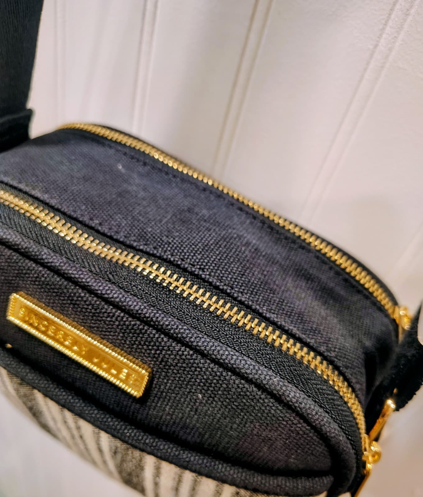 Sincerely Jules Striped Canvas Crossbody NWT, Double Pocket, Tassel - Thumbnail 7