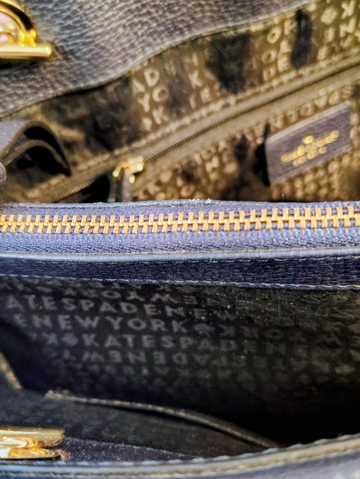 Kade Spade New York Womens Shoulder Bag Leather Blue/Silver NWOT $378 - Thumbnail 14