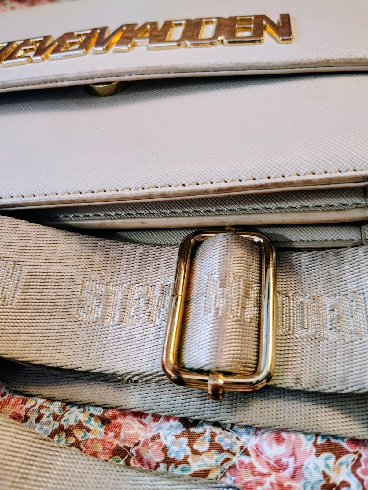 Steve Madden Crossbody Bag, Beige, Gulf Lettering, - Thumbnail 12