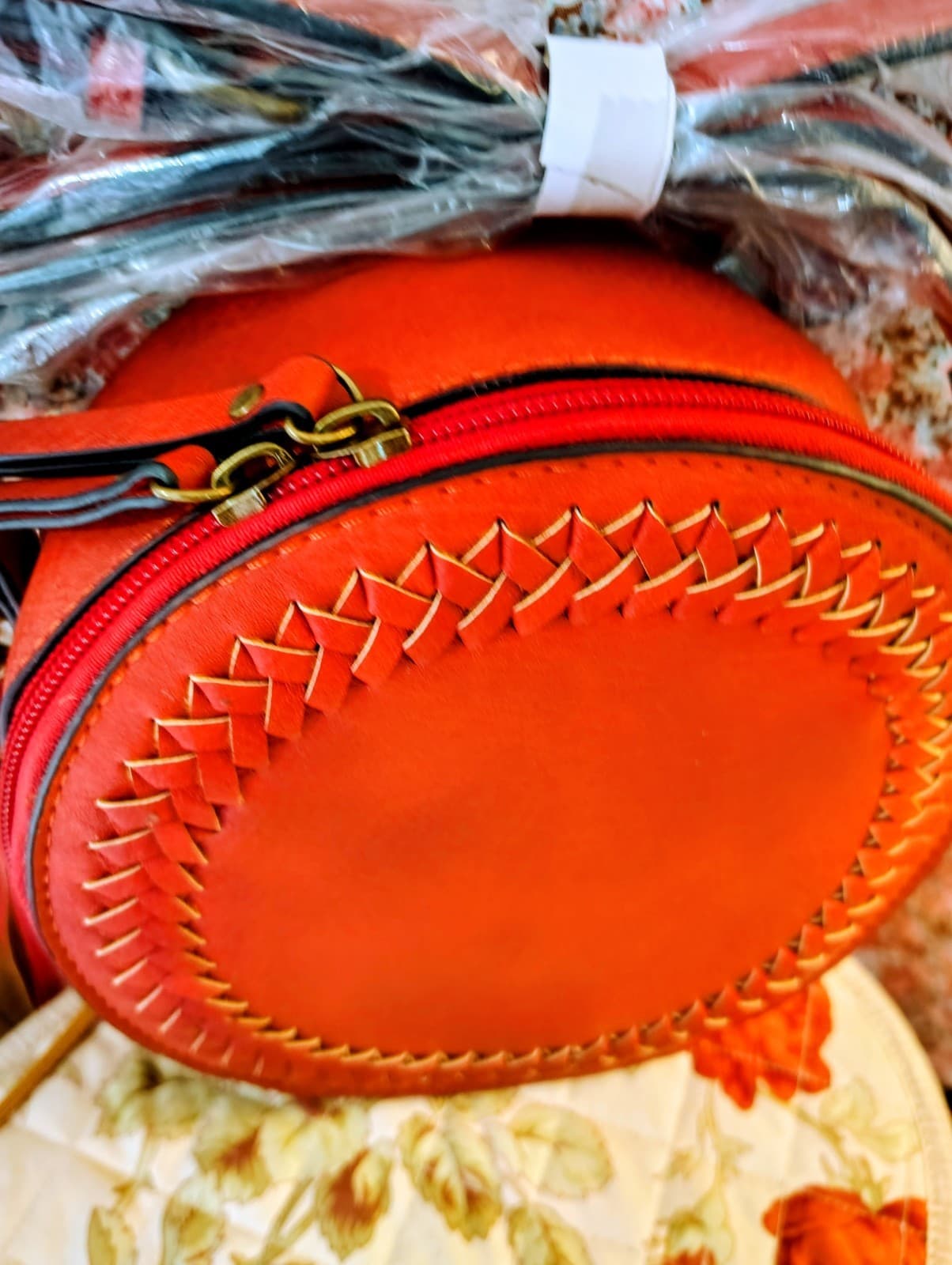 Ampere NWT Round Woven Vegan Leather Crossbody Bag - Thumbnail 11