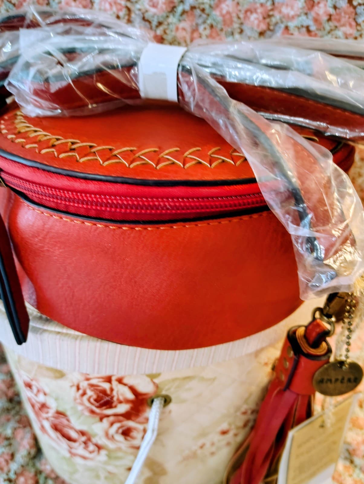 Ampere NWT Round Woven Vegan Leather Crossbody Bag - Thumbnail 13