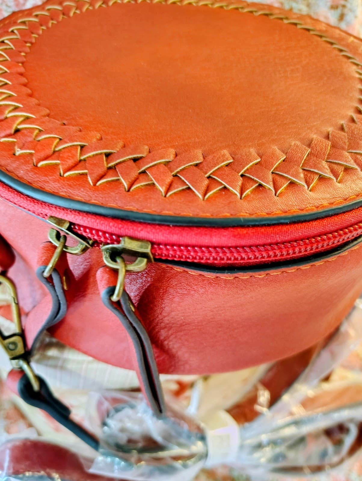 Ampere NWT Round Woven Vegan Leather Crossbody Bag - Thumbnail 14