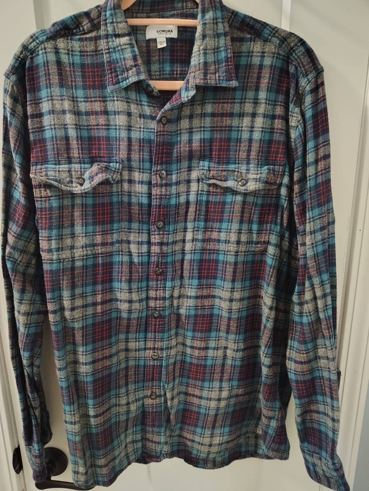 Sonoma Mens Flannel Shirt, XL - Thumbnail 2