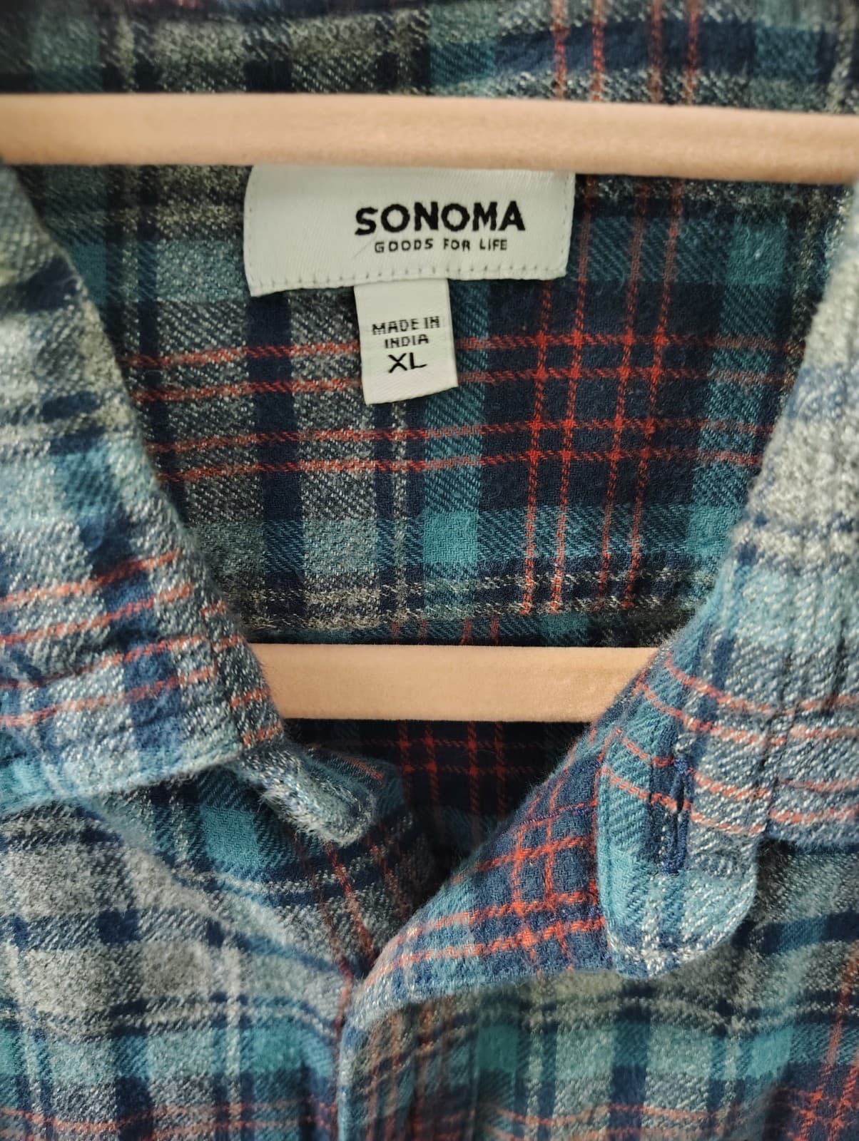 Sonoma Mens Flannel Shirt, XL - Thumbnail 3