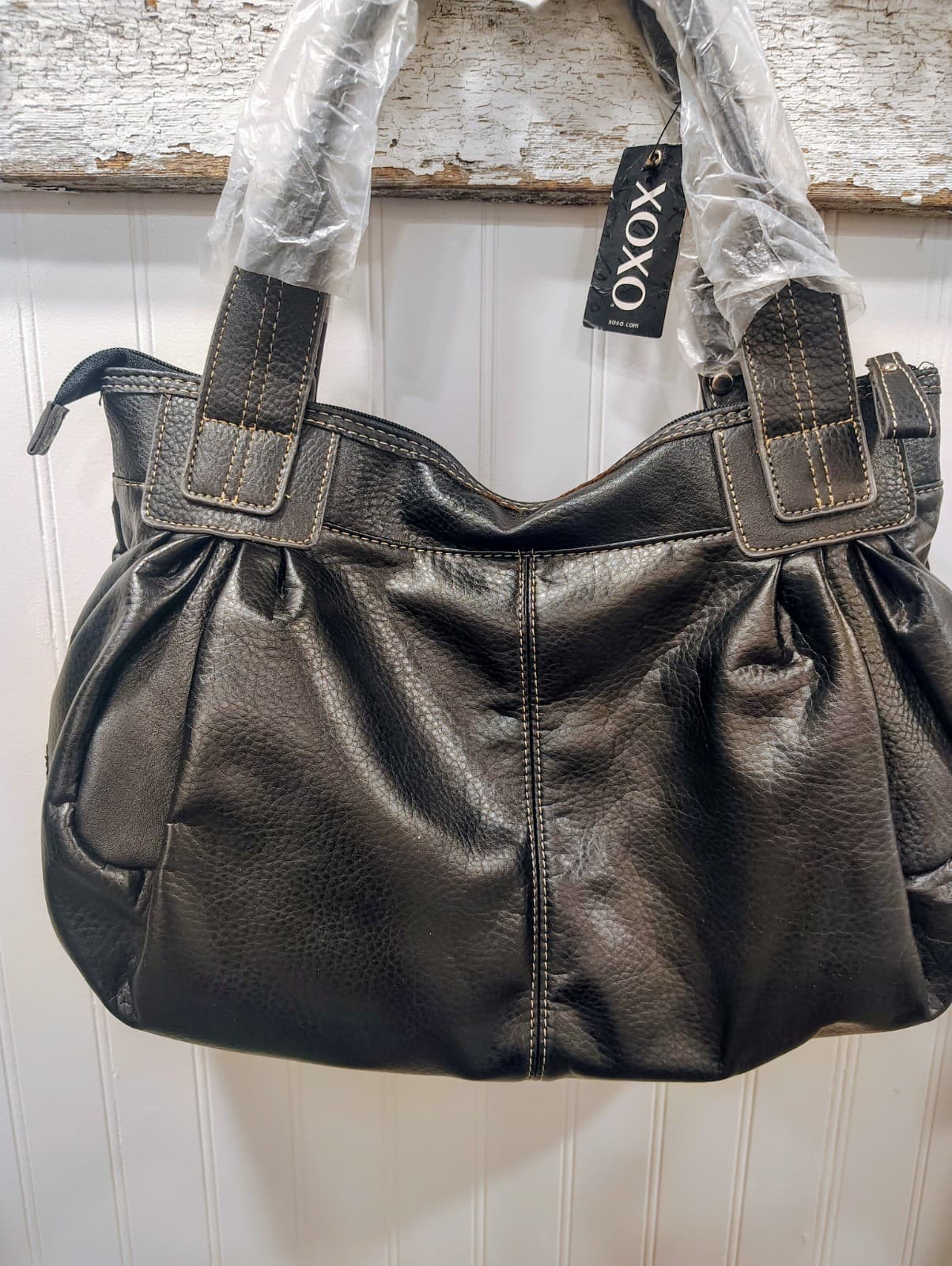 XOXO Black Faux Leather Hobo Shoulder Bag, Buckles, NWT $79 - Thumbnail 2