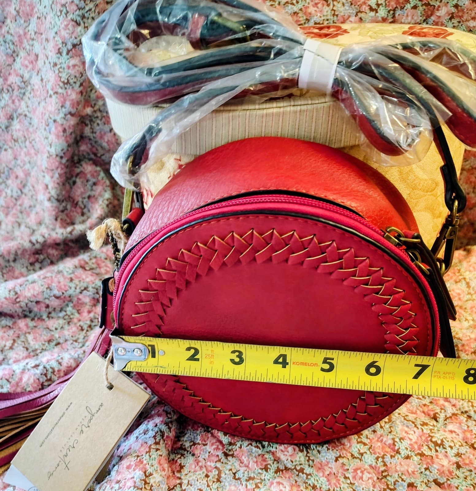 Ampere NWT Round Woven Vegan Leather Crossbody Bag - Thumbnail 16