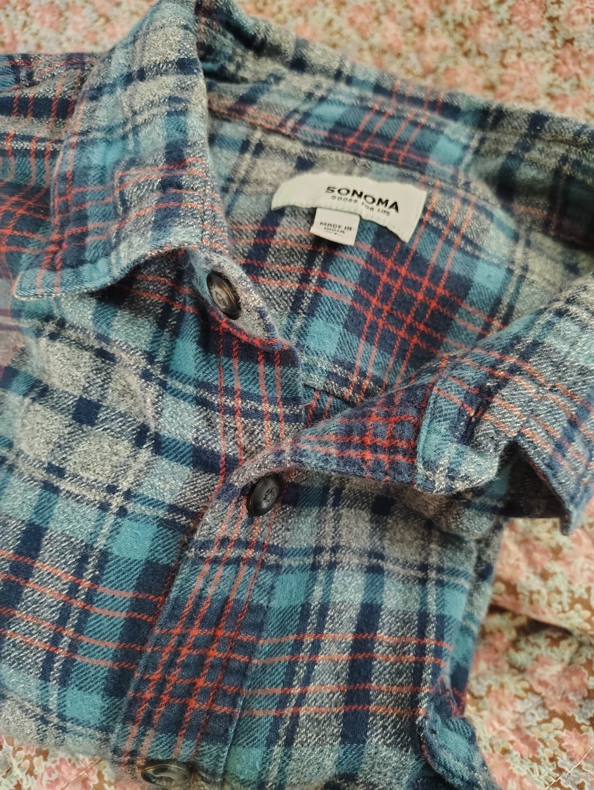 Sonoma Mens Flannel Shirt, XL - Thumbnail 8
