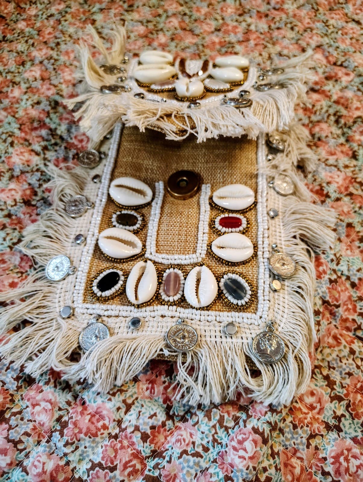 Bohemian Wallet Clutch With Coins, Shells, Beads - Thumbnail 11