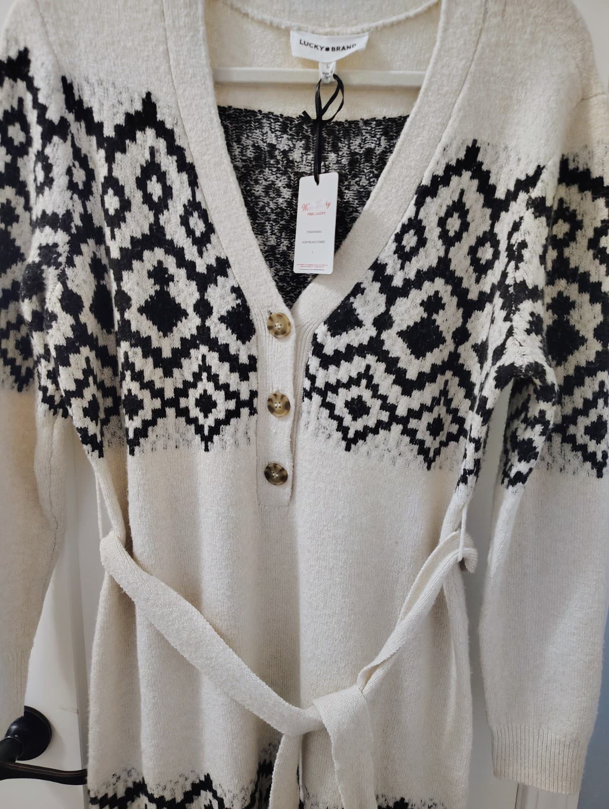 NWT Lucky Brand Cardigan With Waist Belt, Women's Large, MSRP $119 - Thumbnail 11