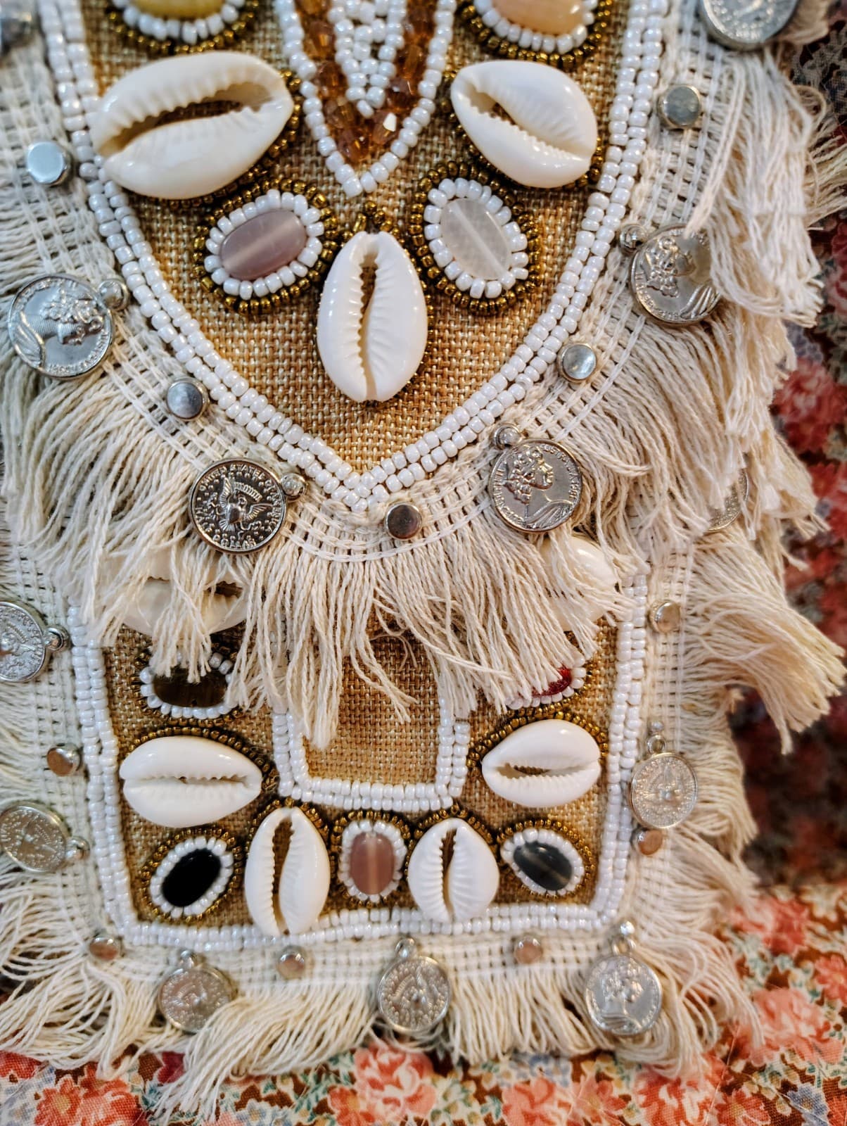 Bohemian Wallet Clutch With Coins, Shells, Beads - Thumbnail 3