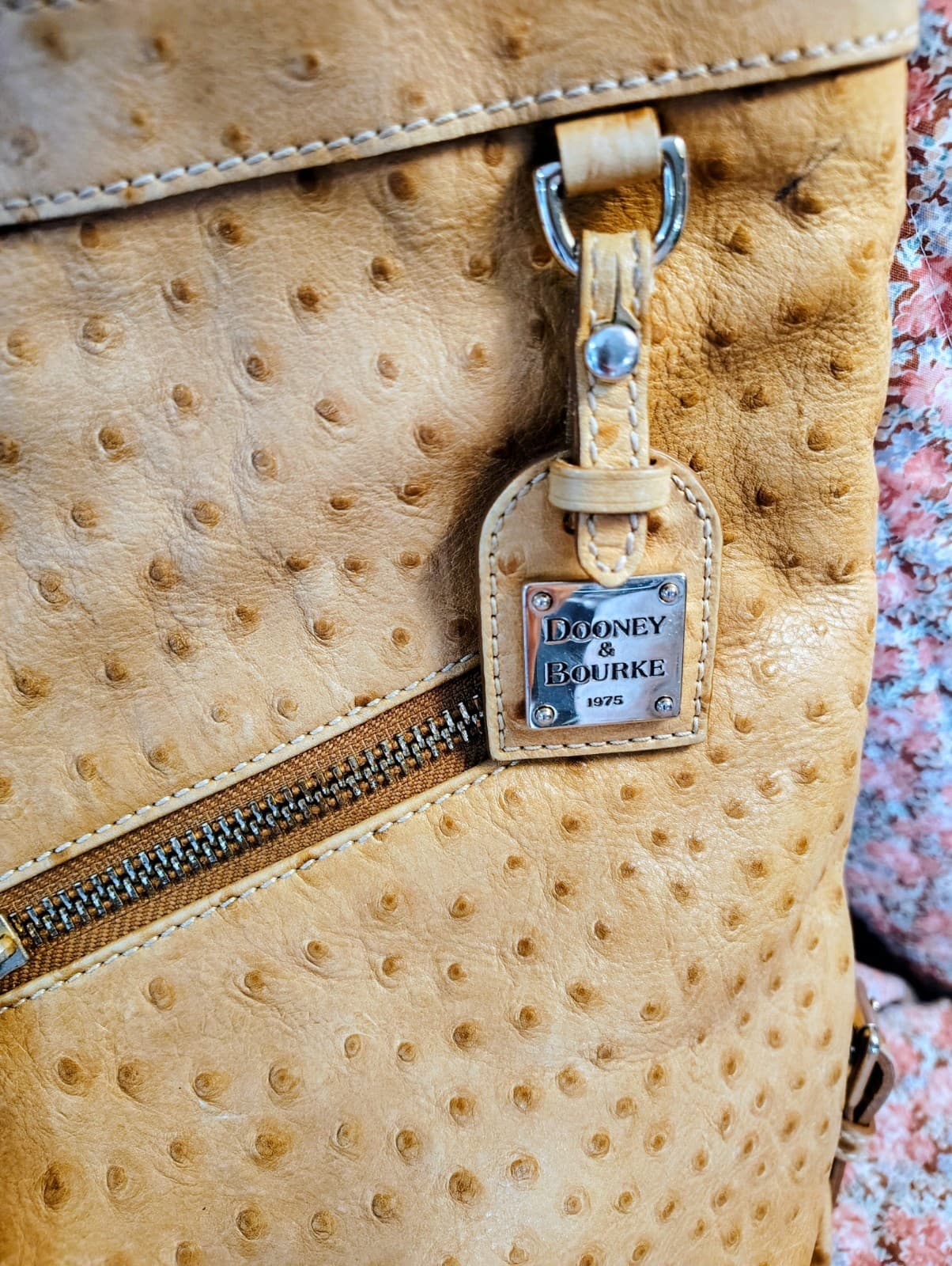 Dooney And Bourke Ostrich Leather Large Hobo Bag - Thumbnail 3