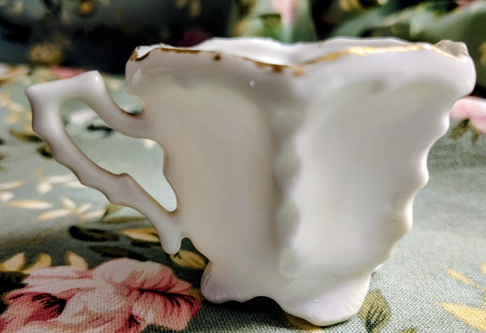 Antique Victorian Delicate Porcelain China Cup 1890's, Stamp 639 - Thumbnail 3