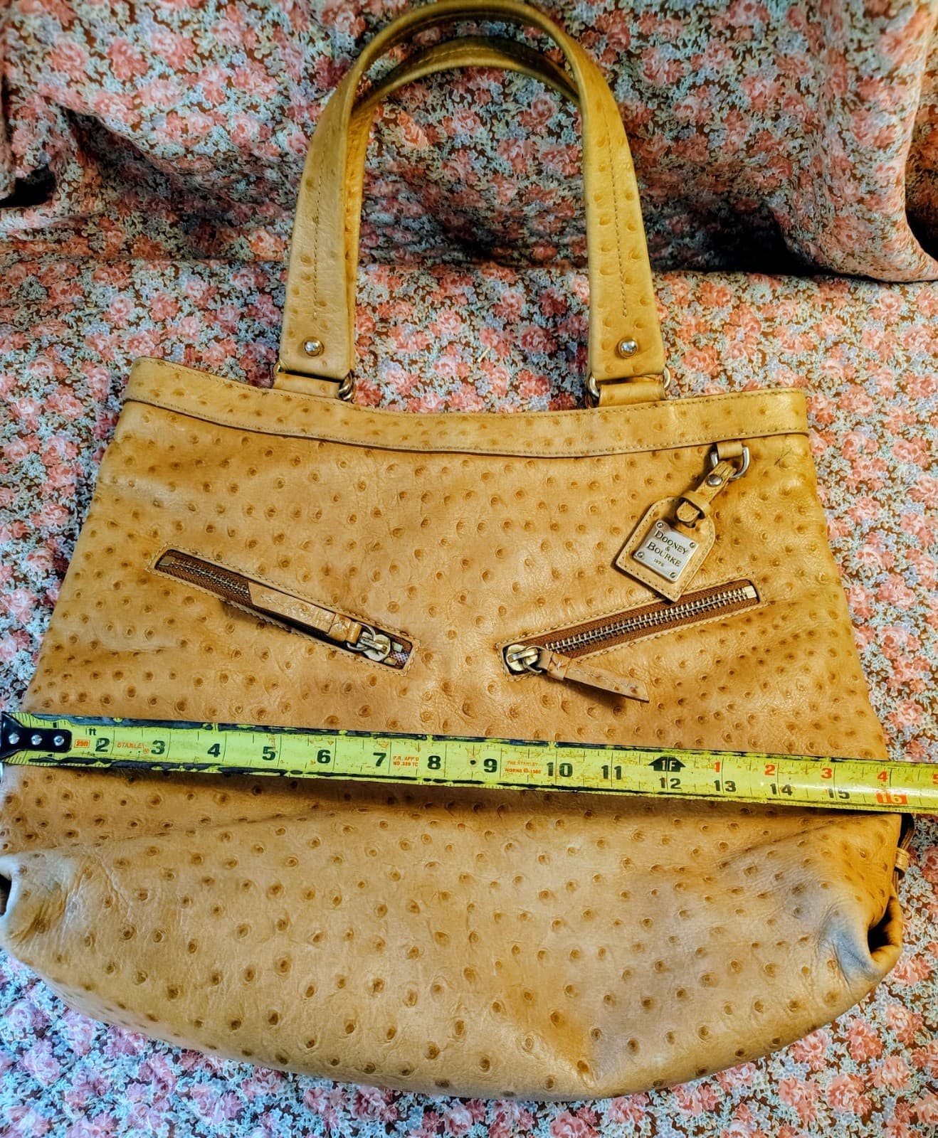 Dooney And Bourke Ostrich Leather Large Hobo Bag - Thumbnail 18