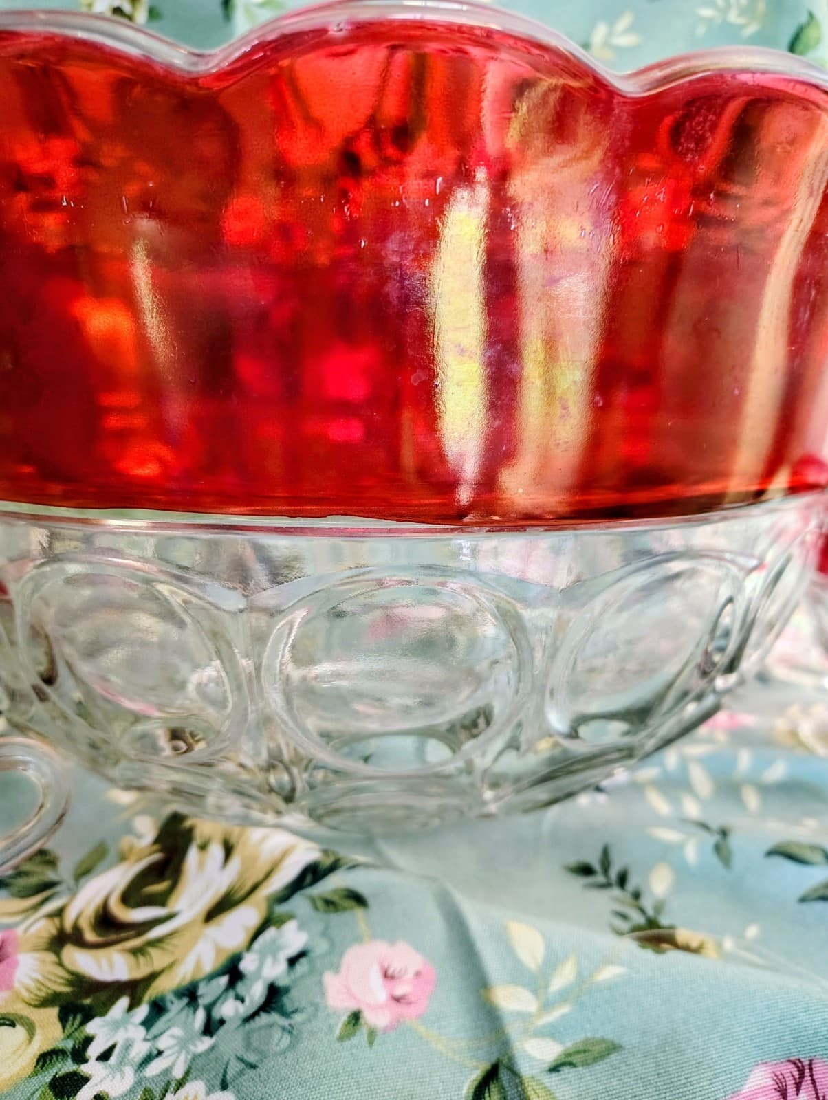 Vintage 1960s Indiana Glass Company Cranberry Red Glass Bowl, 11 Glasses, Set - Thumbnail 8