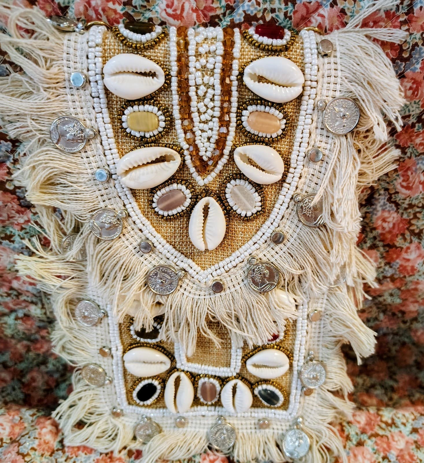 Bohemian Wallet Clutch With Coins, Shells, Beads - Thumbnail 2