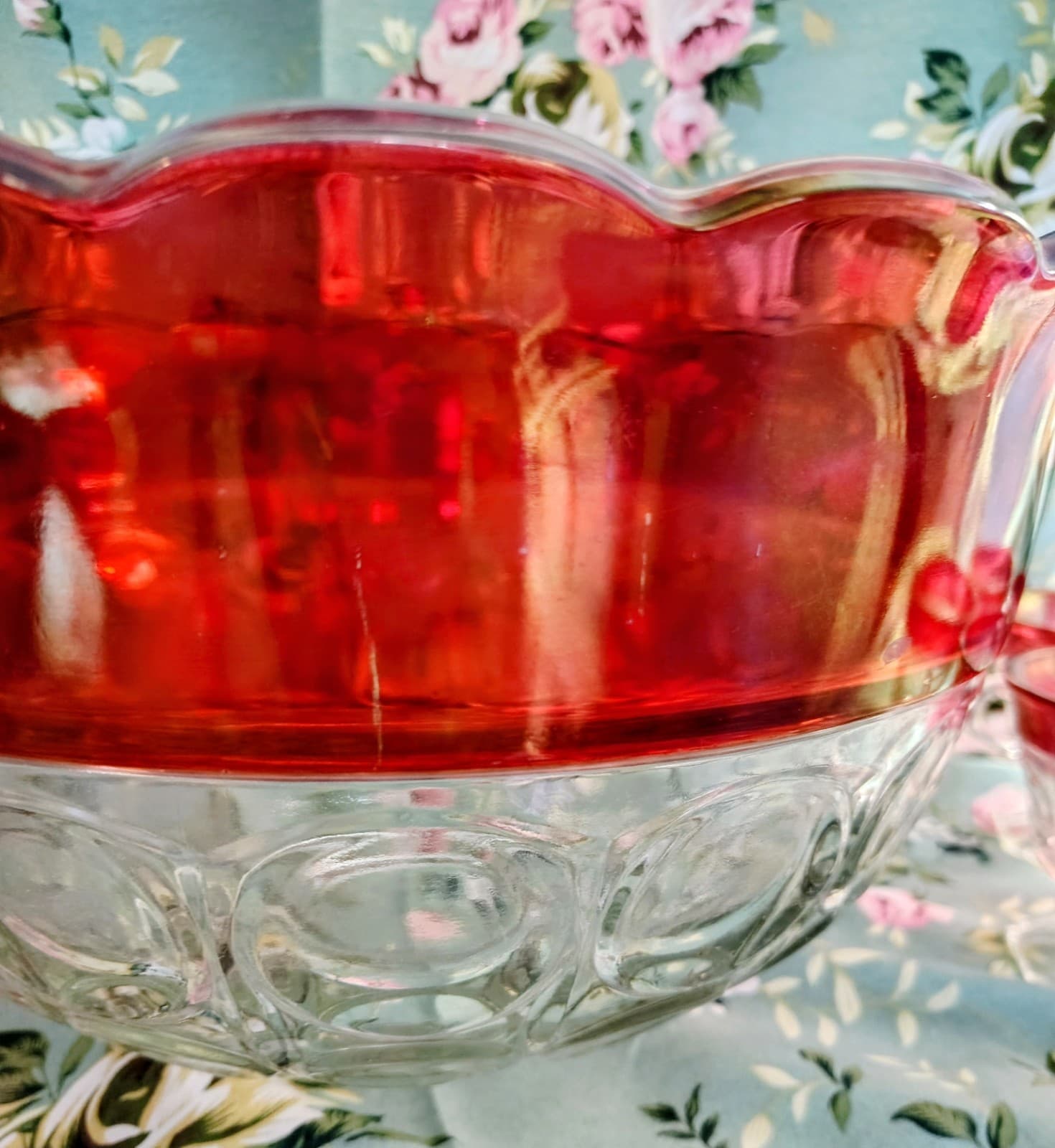 Vintage 1960s Indiana Glass Company Cranberry Red Glass Bowl, 11 Glasses, Set - Thumbnail 11