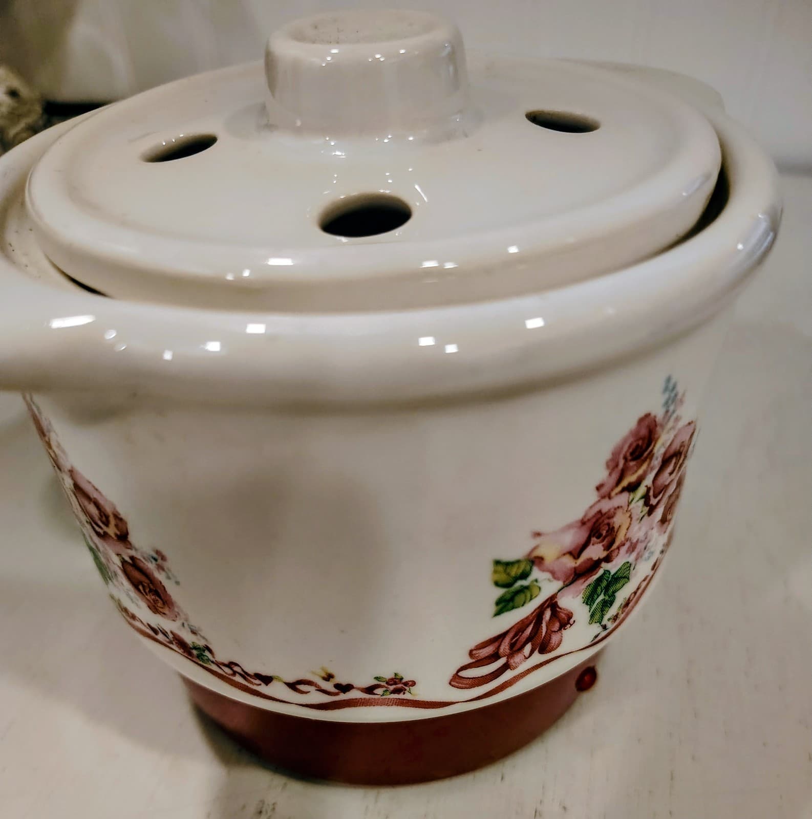 Vintage Electric Simmer Potpourri Pot, Floral Design - Thumbnail 8