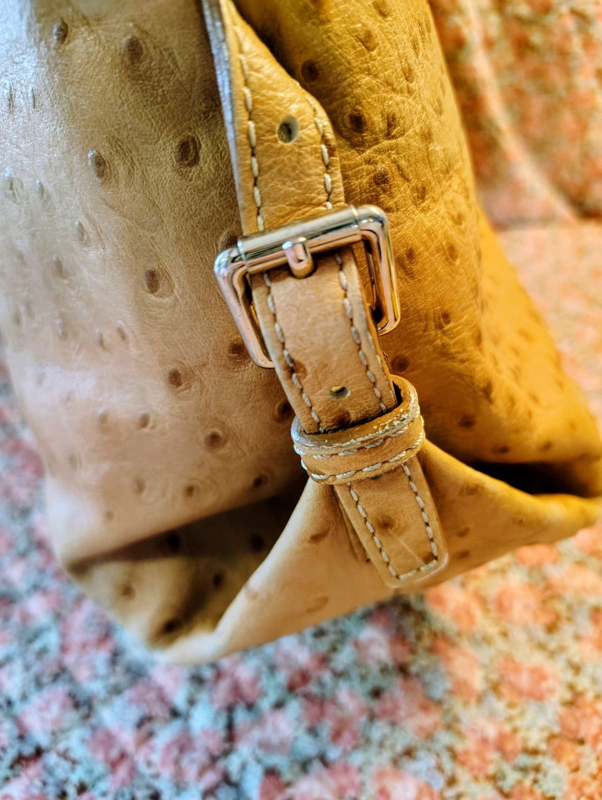 Dooney And Bourke Ostrich Leather Large Hobo Bag - Thumbnail 7