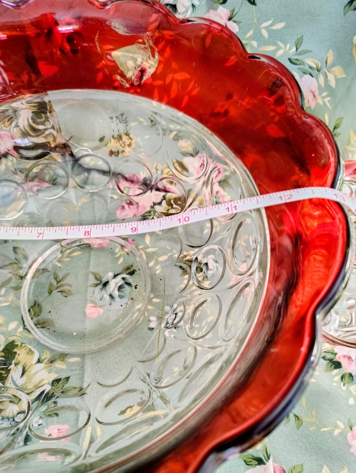 Vintage 1960s Indiana Glass Company Cranberry Red Glass Bowl, 11 Glasses, Set - Thumbnail 12