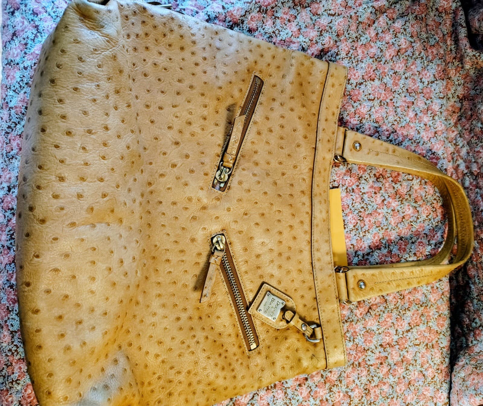 Dooney And Bourke Ostrich Leather Large Hobo Bag - Thumbnail 14