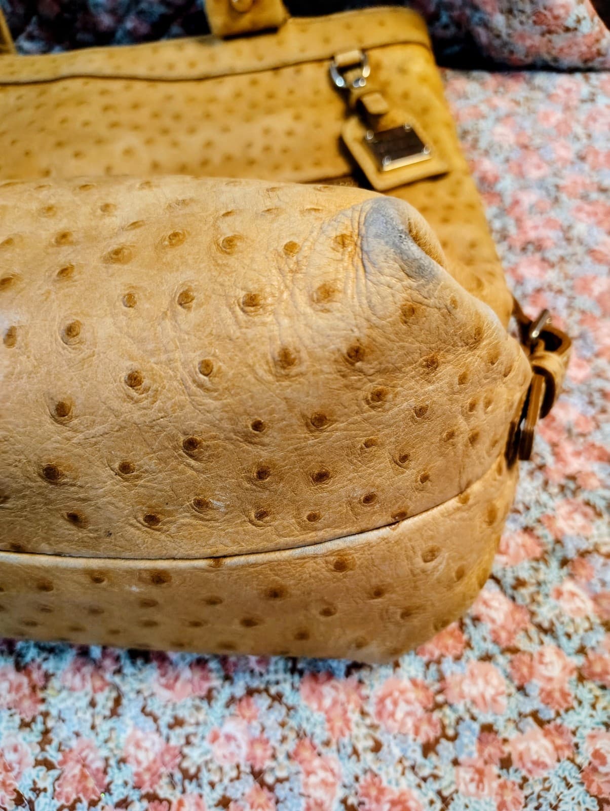 Dooney And Bourke Ostrich Leather Large Hobo Bag - Thumbnail 13