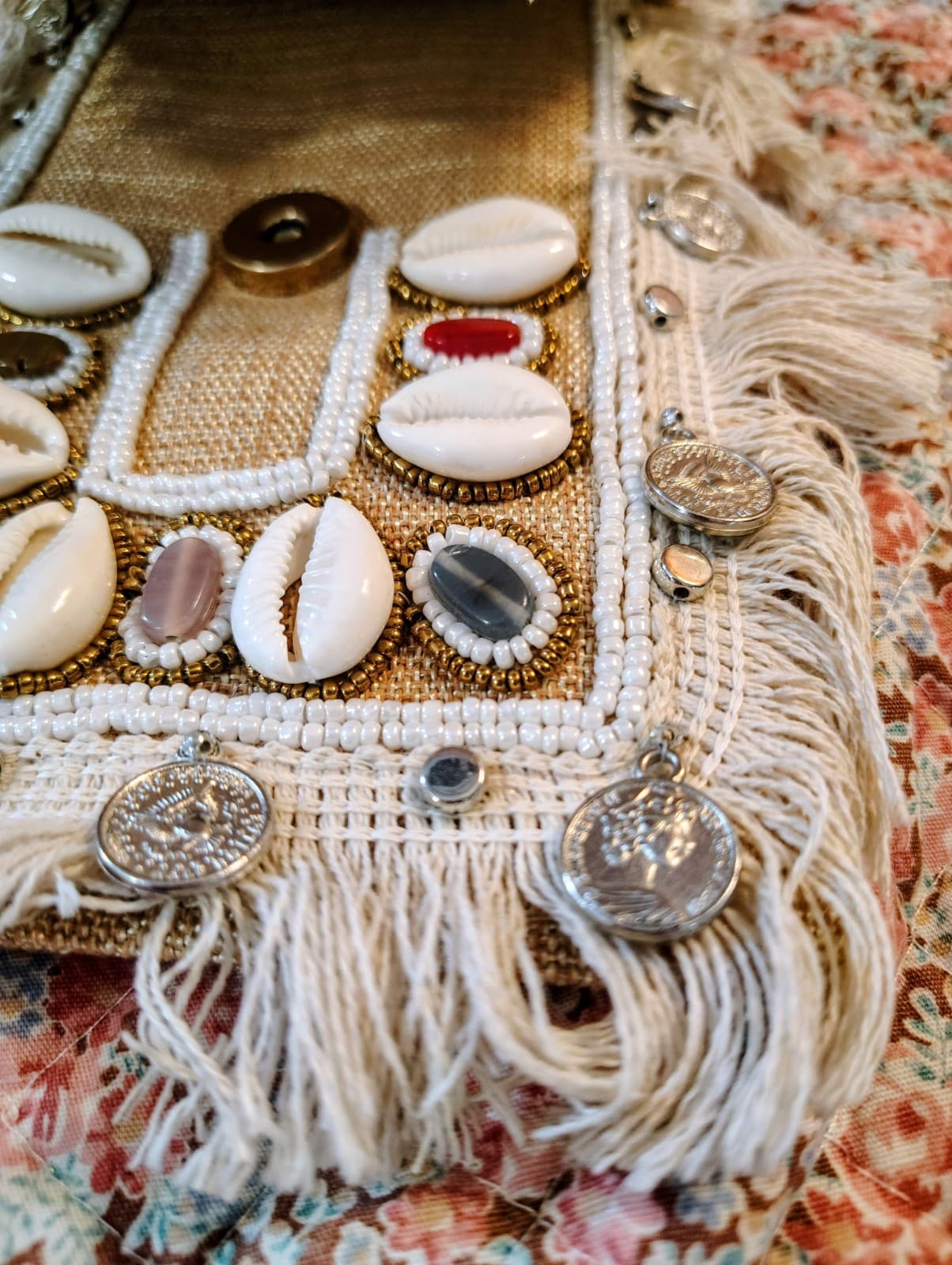 Bohemian Wallet Clutch With Coins, Shells, Beads - Thumbnail 10