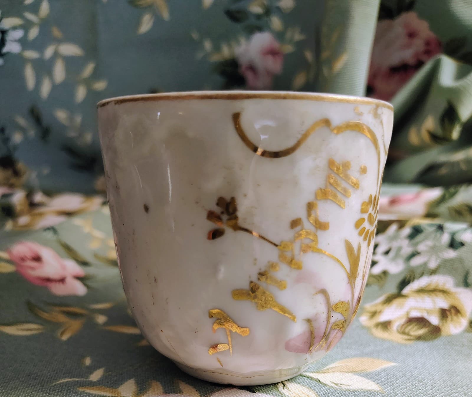 Vintage 1890-1900 German Porcelain Cup Handpainted - Thumbnail 4