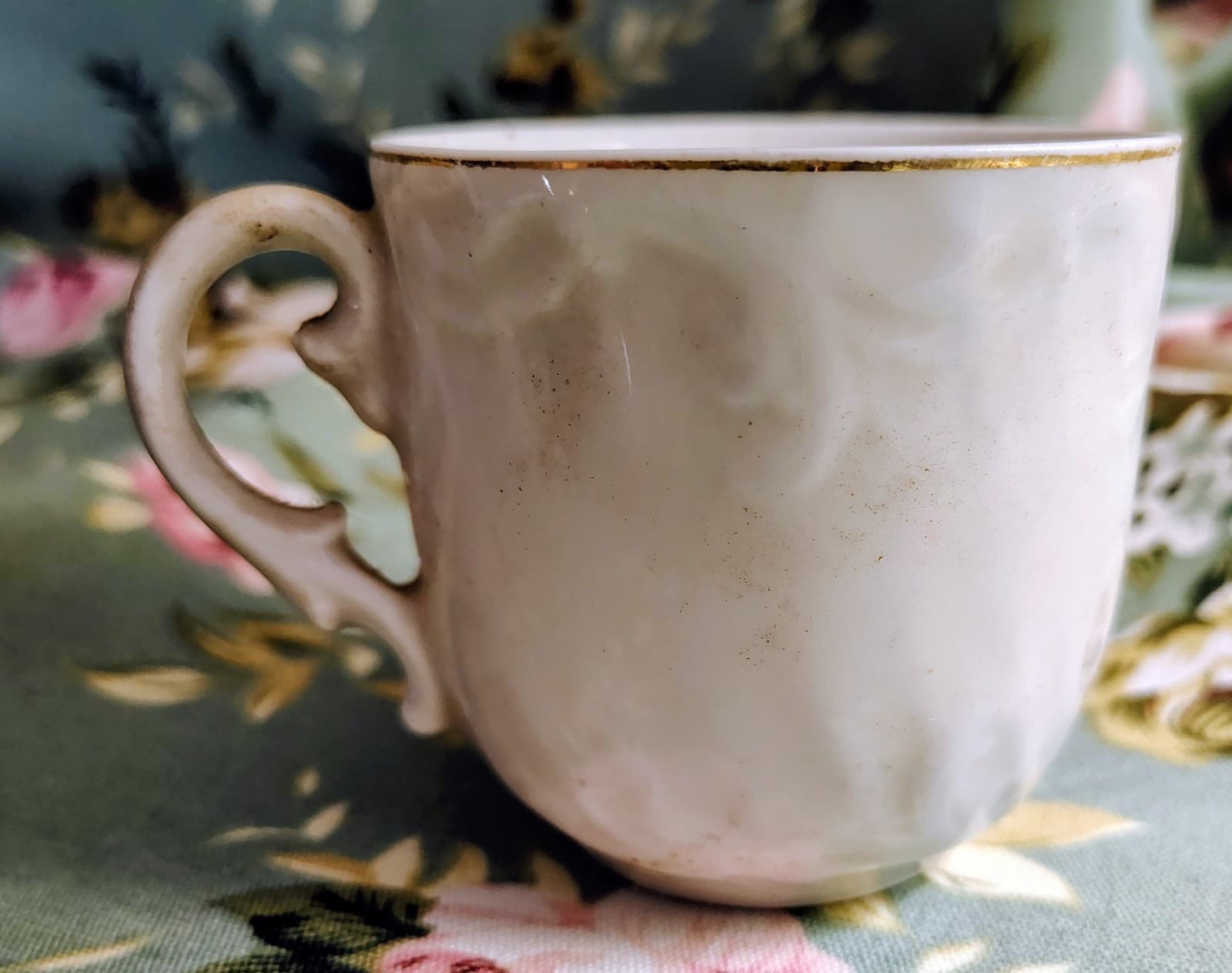 Vintage 1890-1900 German Porcelain Cup Handpainted - Thumbnail 3