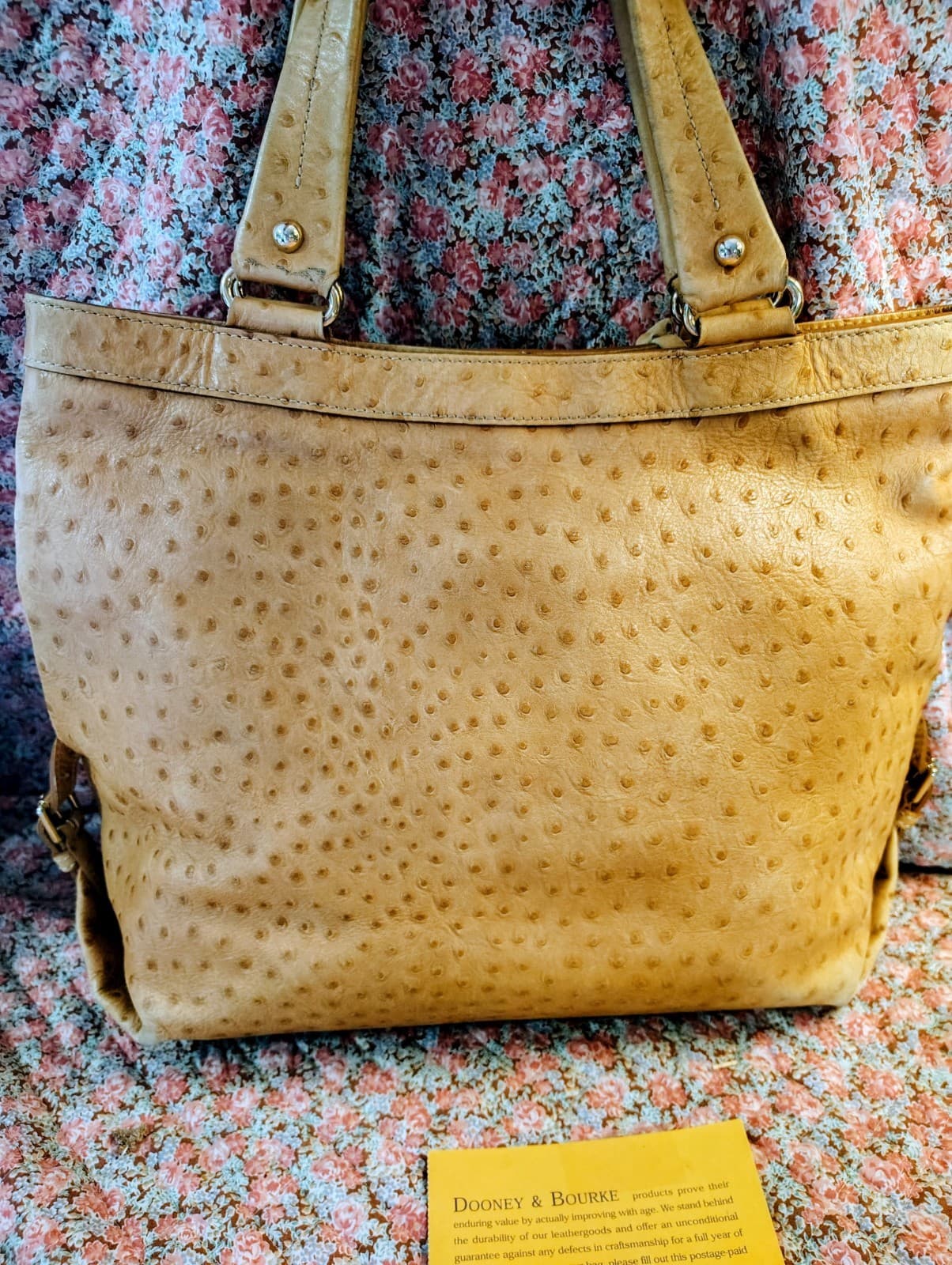 Dooney And Bourke Ostrich Leather Large Hobo Bag - Thumbnail 4