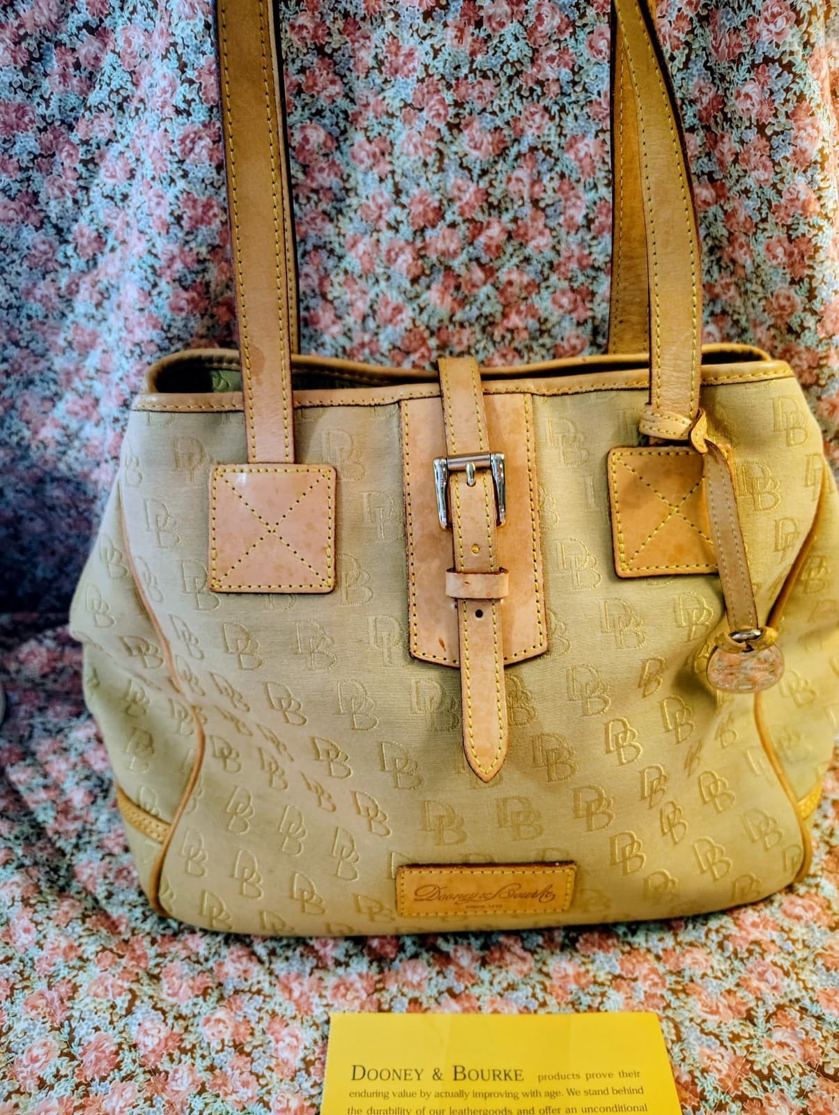 Dooney And Bourke Large Satchel Tote Bag, Duck Charm, COA - Thumbnail 3