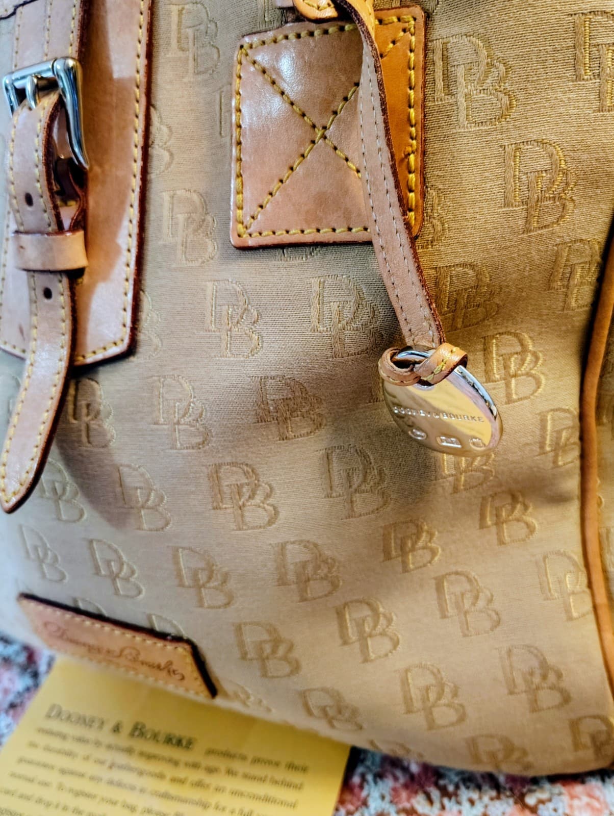 Dooney And Bourke Large Satchel Tote Bag, Duck Charm, COA - Thumbnail 5