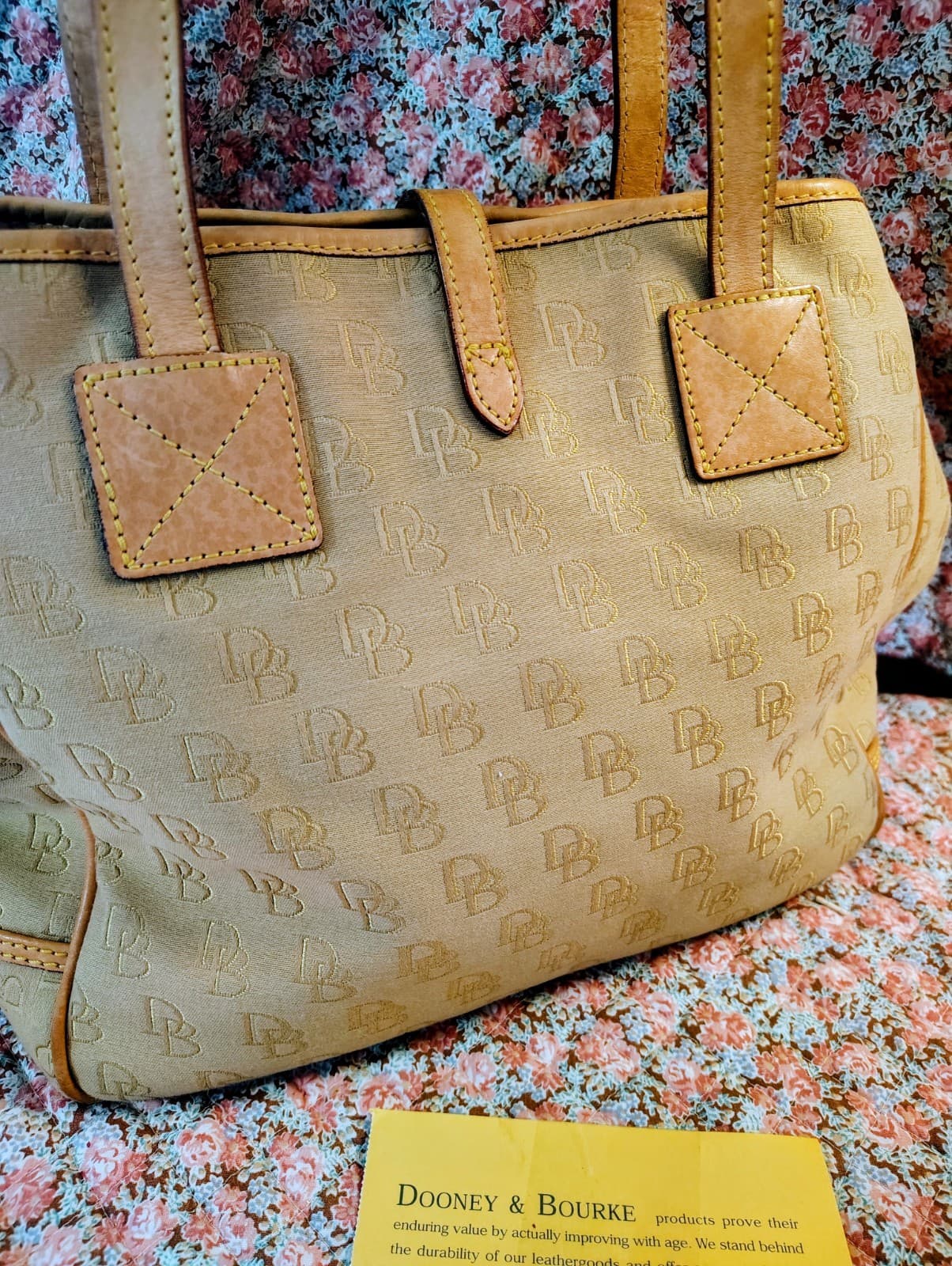 Dooney And Bourke Large Satchel Tote Bag, Duck Charm, COA - Thumbnail 7